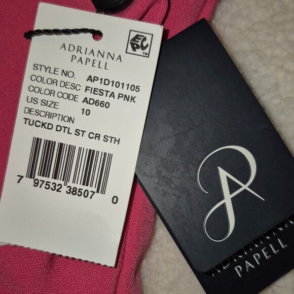 NWT Vibrant Fuchsia Adrianna Papell Dress (10) - Picture 6 of 11